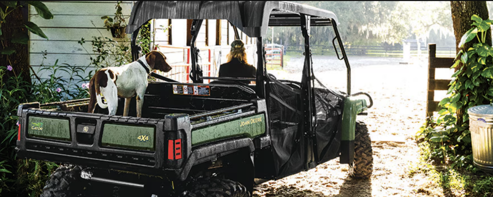 Using a John Deere gator to do spring outdoor chores